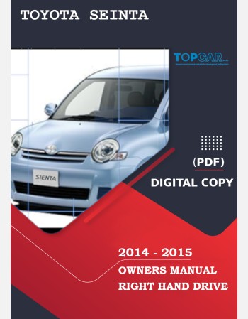 toyota sienta 2014-2015 owners manual in english